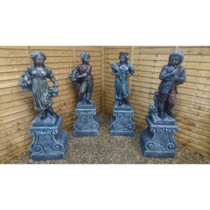Four Seasons Statues on Pedestals