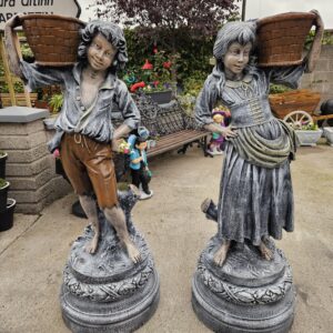 Hansel and Gretel Planters On Stands (Pair)