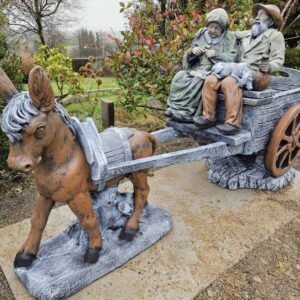 Donkey And Cart With Old Man And Woman