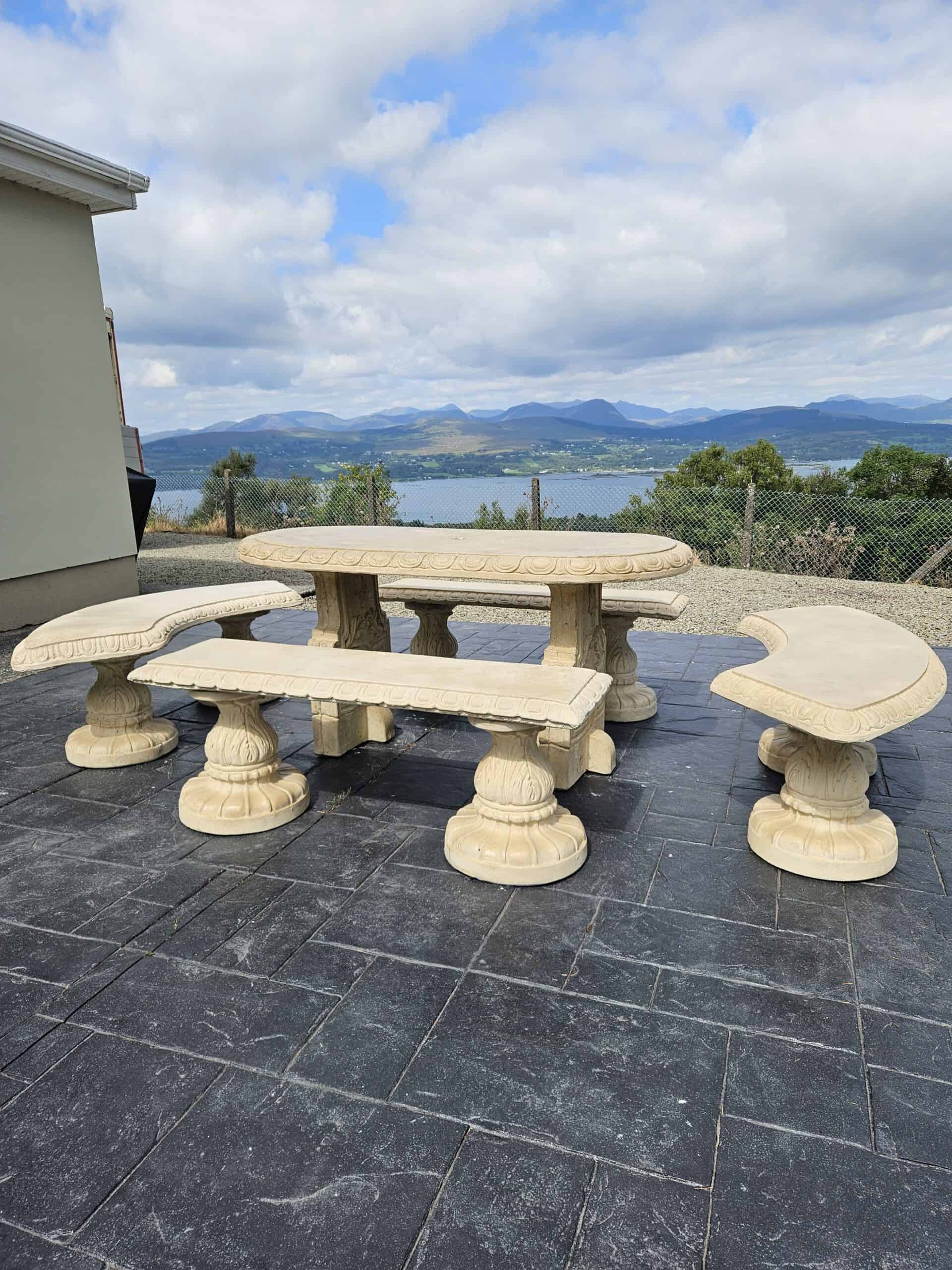 Oval Table With Four Benches - Image 4